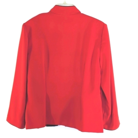 R & K Originals Red Black Trim Open front Jacket Size 10 - Picture 4 of 7